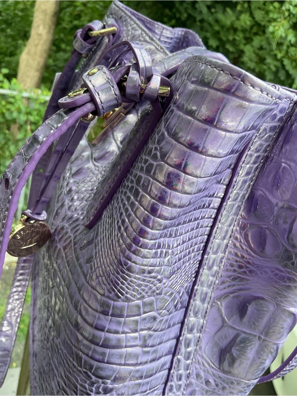 Brahmin Fiora SAMPLE Sheer Lavender Genuine Leather Shoulder Bag NWT - Picture 8 of 17